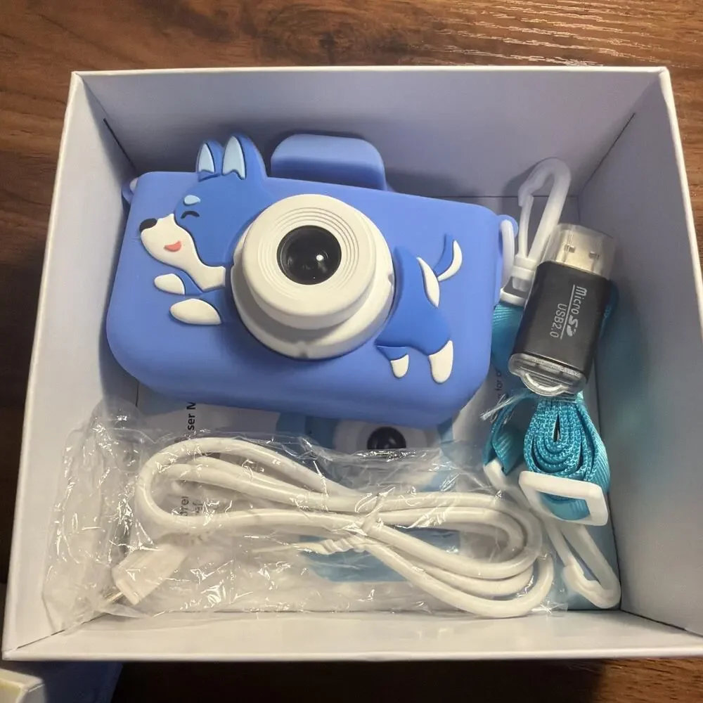 Kids Digital Camera 1080P HD Blue Dog Camcorder/Camera 3+ New